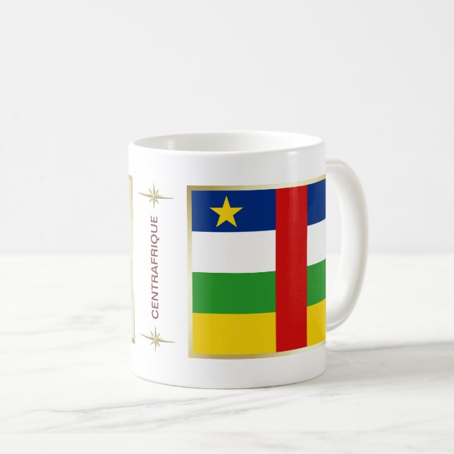 Café Taza con bandera y mapa de Centrafrique (Anverso derecho)