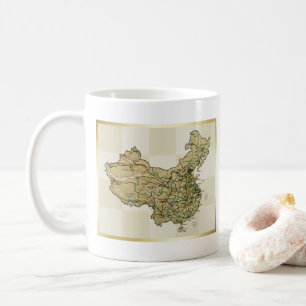 Café Taza con bandera y mapa de China