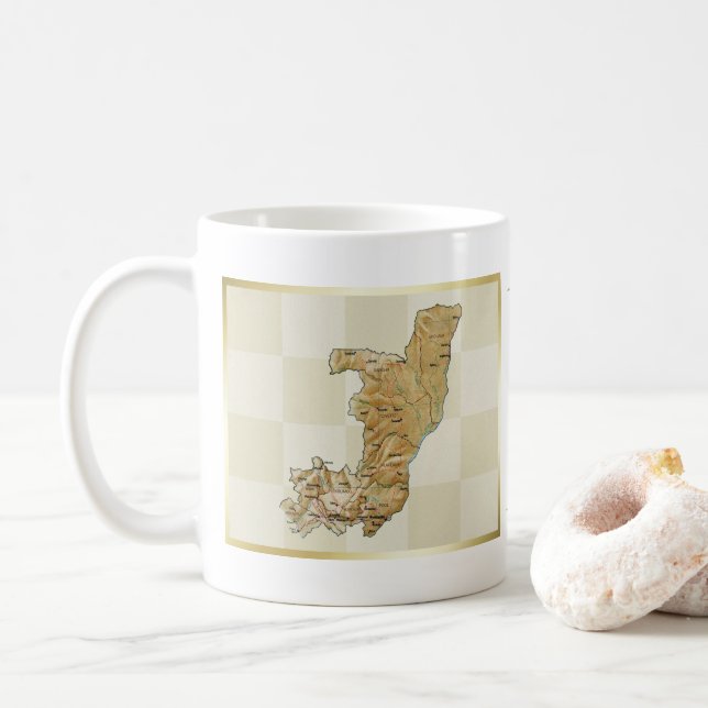 Café Taza con bandera y mapa de Congo-Brazzaville (Con donut)