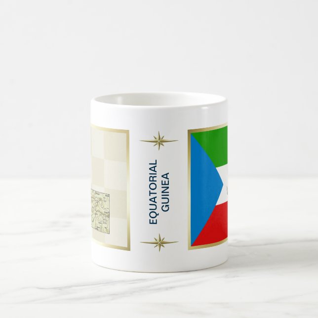 Café Taza con bandera y mapa de Guinea Ecuatorial (Centro)