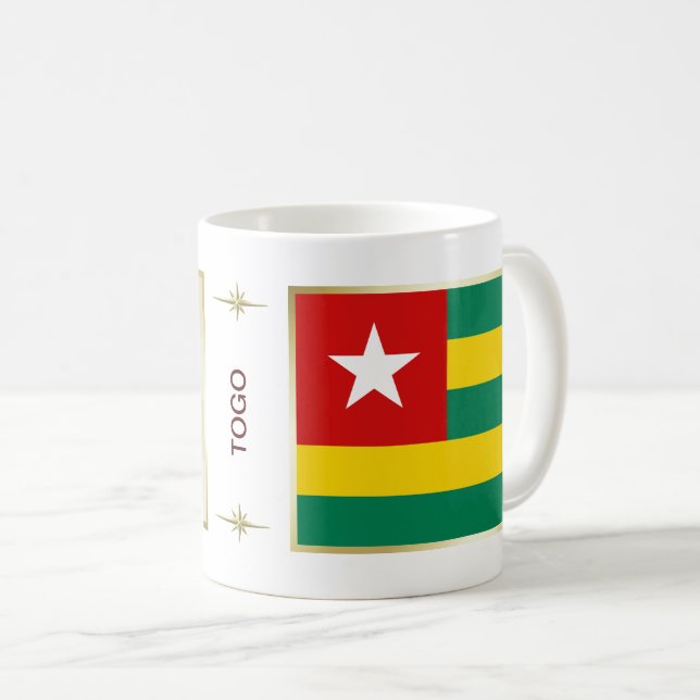 Café Taza con bandera y mapa de Togo (Anverso derecho)