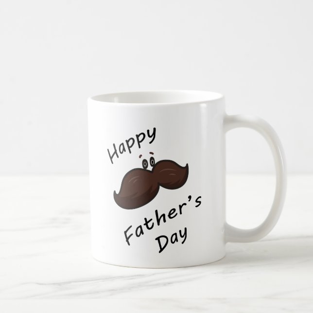 Café Taza con Bigote de Dibujos Animados Divertida (Derecha)