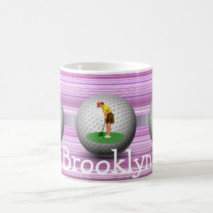 Café Taza con Bolas de Golf con Rayas para Golfista