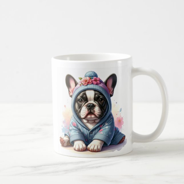 Café Taza con cachorro de Bulldog Francés adorable (Derecha)