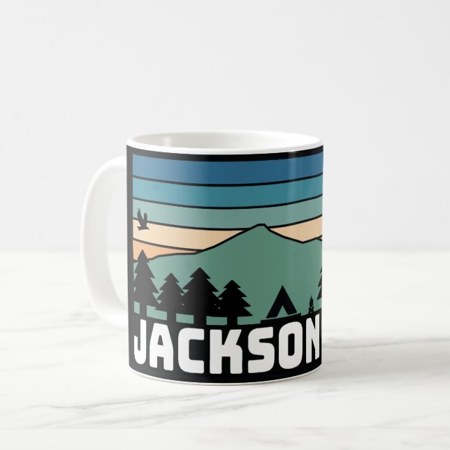Café Taza con calcomanía de Jackson Hole WY (Anverso izquierdo)