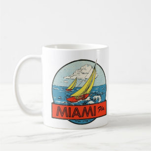 Café Taza con calcomanía vintage de Miami FL