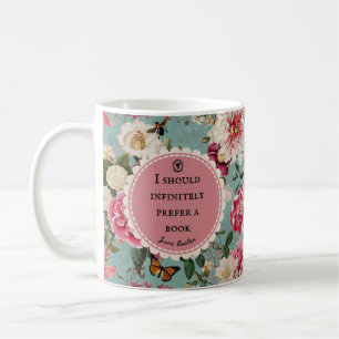 Café Taza con cita de libro de Jane Austen