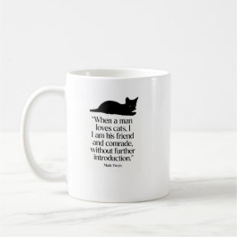 Café Taza con cita de Mark Twain sobre gatos