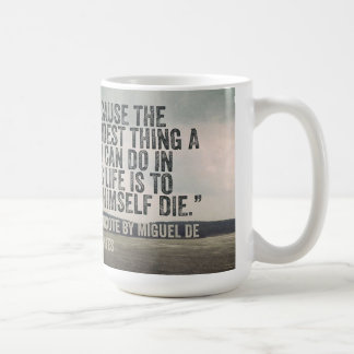 Café Taza con cita del libro del Don Quijote de