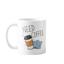 Taza con cita divertida de viaje sobre la necesida