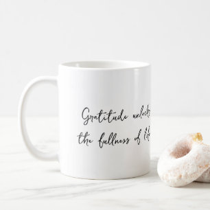 Café Taza con cita inspiradora de gratitud