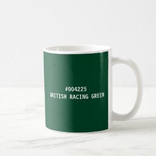 Café Taza con código hexadecimal del color verde de car