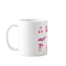 Taza con collage de stickers de niña linda