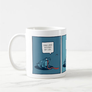 Café Taza con cómic de rana y araña