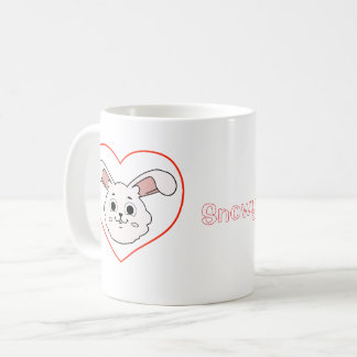 Café Taza con corazón de adorable conejo - Regalo para