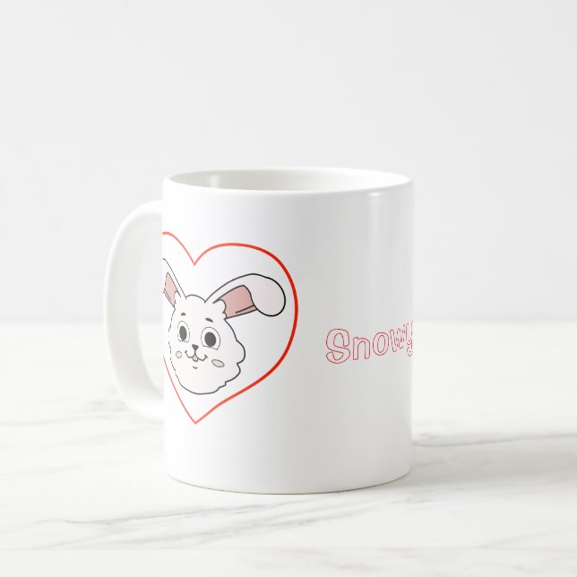Café Taza con corazón de adorable conejo - Regalo para  (Anverso izquierdo)