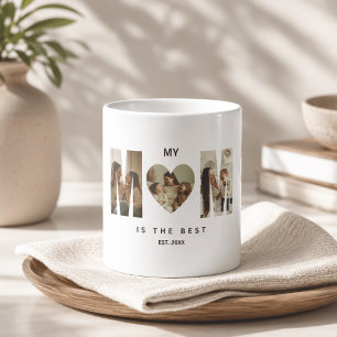 Café Taza con corazón de mamá con foto personalizada de