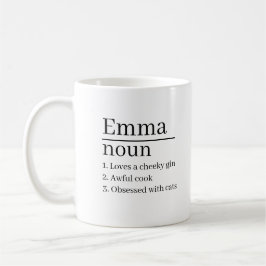 Café Taza con definición de nombre personalizado grabad