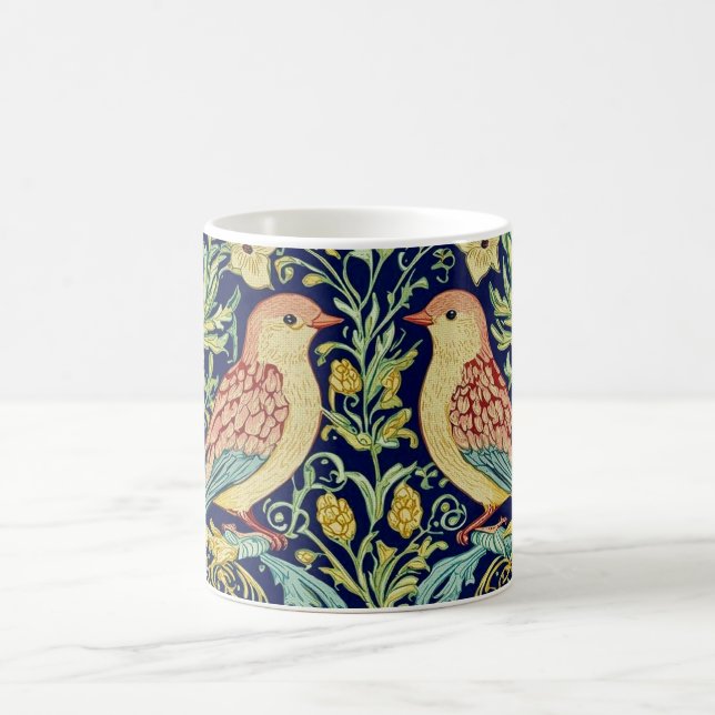 Café Taza con diseño clásico de aves (Centro)
