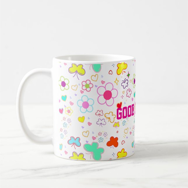 CAFÉ TAZA CON DISEÑO DE BUENOS DÍAS (Izquierda)