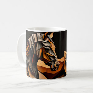 Café Taza con diseño de caballo, obra de arte de animal