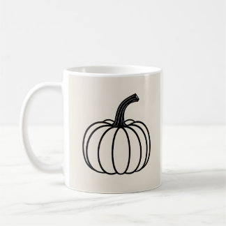 Café Taza con diseño de calabaza en arte de línea minim
