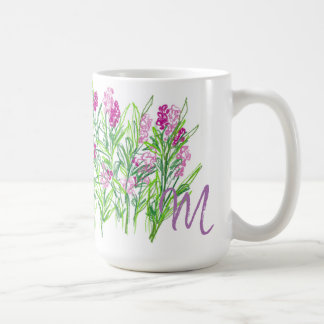 Café Taza con diseño de jardín de flores rosas
