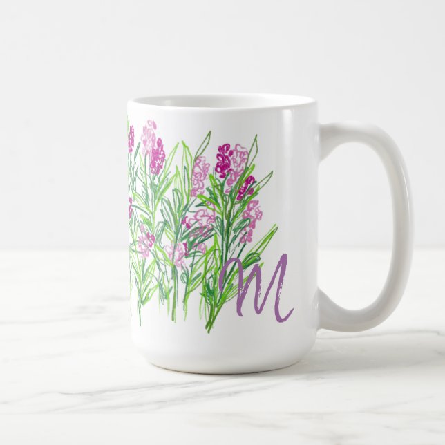 Café Taza con diseño de jardín de flores rosas (Derecha)