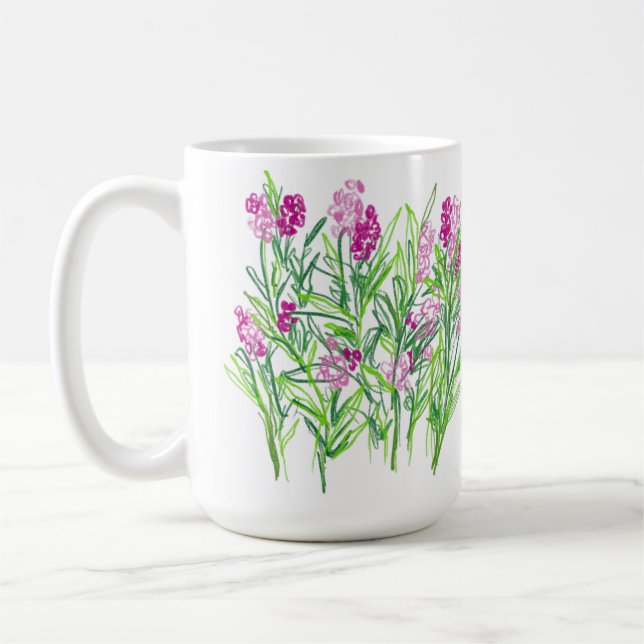 Café Taza con diseño de jardín de flores rosas (Izquierda)