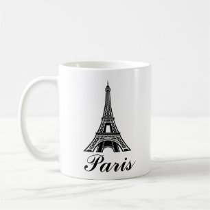 Café Taza con diseño de la Torre Eiffel de París