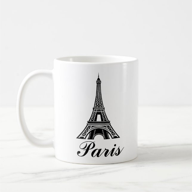 Café Taza con diseño de la Torre Eiffel de París (Izquierda)
