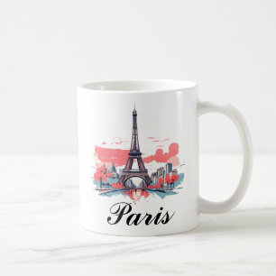 Café Taza con diseño de la Torre Eiffel de París