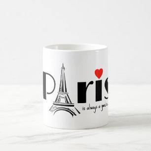 Café Taza con diseño de la Torre Eiffel de París