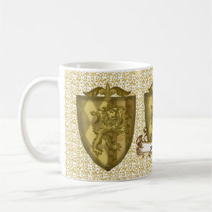 Café Taza con el escudo de la familia Lion Shield apell