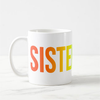 Café Taza con el logotipo de SISTERHOOD Arcoíris