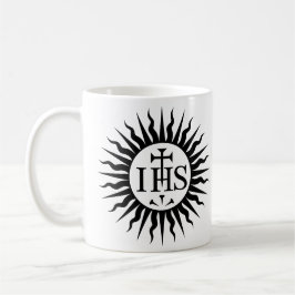 Café Taza con el monograma IHS de la Compañía de Jesús