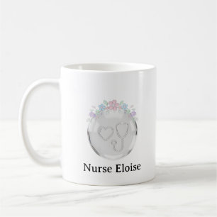 Café Taza con emblema de enfermera personalizado