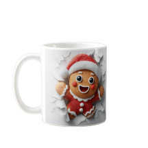 Taza con envoltura de pan de jengibre navideño en