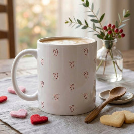 Café Taza con estampado de corazones minimalistas en ro