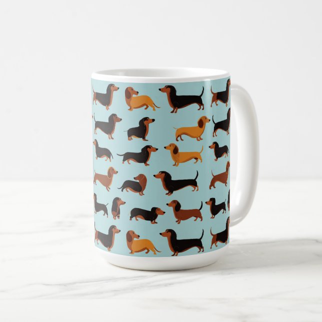 Café Taza con estampado de perros Dachshun (Anverso derecho)