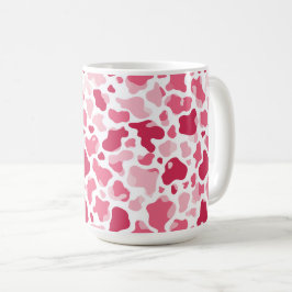 Café Taza con estampado de vaca rosa