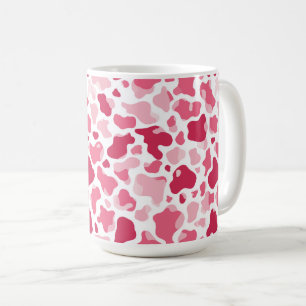 Café Taza con estampado de vaca rosa