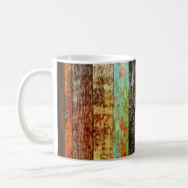 Café Taza con estilo de madera desgastada