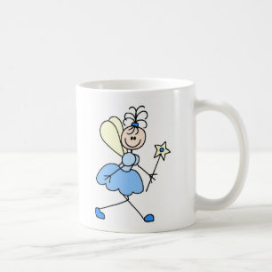 Café Taza con figura de ángel azul