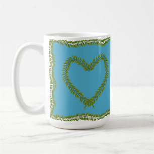 Café Taza con forma de corazón de hoja