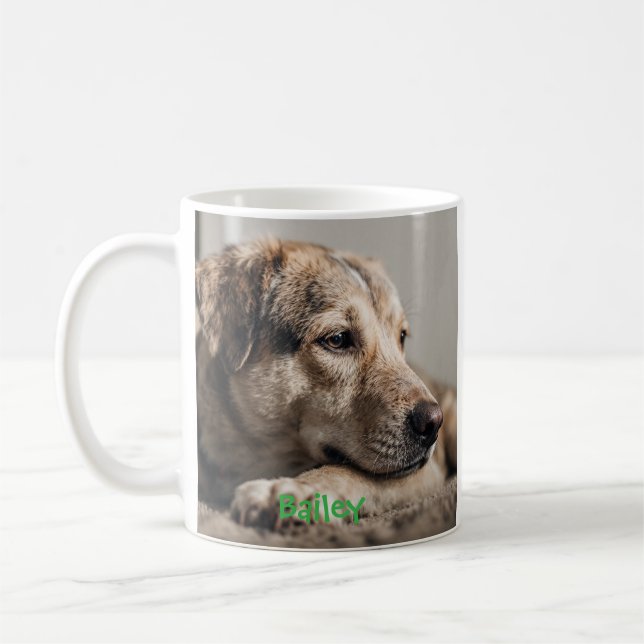 Café Taza con foto de cachorro irlandés personalizada (Izquierda)