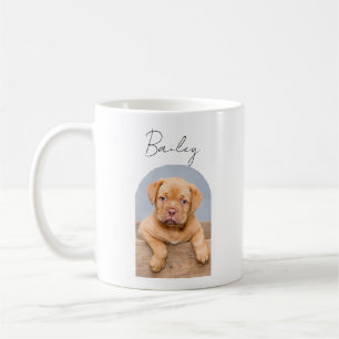 Café Taza con foto de cachorro personalizada con nombre