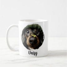 Taza con foto de mascota personalizada con nombre