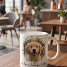 Taza con foto de perro, Mi corazón pertenece a