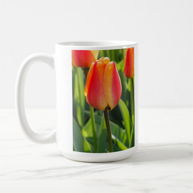 Café Taza con foto de Tulipán Naranja (Izquierda)